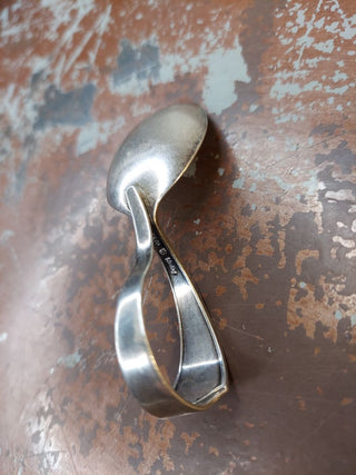 Antique Sterling - Curved Handle Baby Spoon, Georgian Maid 1923 by J.S. Co - International Silver Co