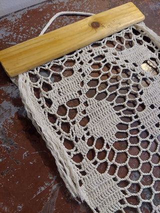 Cream Crocheted Lace Butterfly Wall Hanging (starched) one of a kind