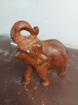 4" Elephant - hand carved rosewood wooden figurine