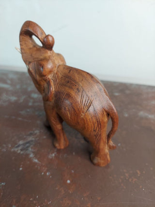 4" Elephant - hand carved rosewood wooden figurine