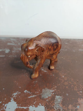 3" Calf Elephant - hand carved rosewood wooden figurine