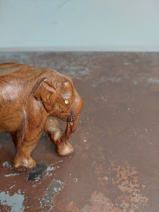 3" Calf Elephant - hand carved rosewood wooden figurine