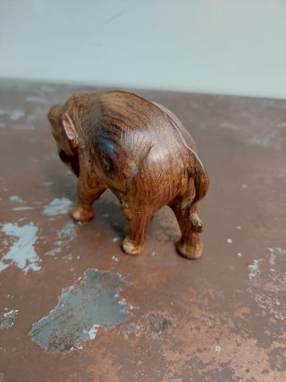 3" Calf Elephant - hand carved rosewood wooden figurine