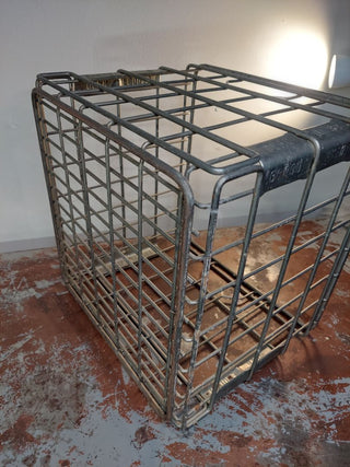 1989 Dairy Milk Crate - industrial farmhouse rustic storage shelf