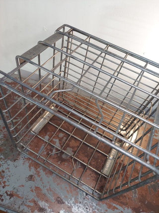 1989 Dairy Milk Crate - industrial farmhouse rustic storage shelf