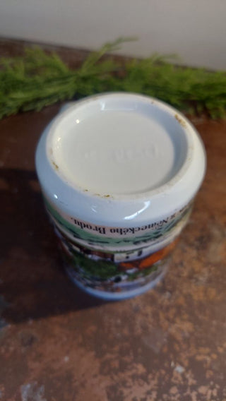 Antique "greetings from Německý Brod" Village scene - Czech to English - Porcelain Gift souvenirMug, by Ges Gesch Pottery - Germany, unique rare handle