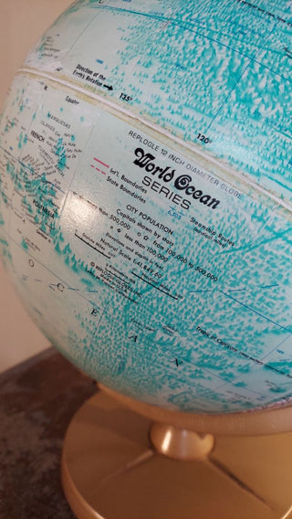 Vintage 12”  “World Ocean Series” Desk Globe by Replogle (AS-IS)