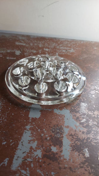 16 hole Crystal Clear Glass Flower Frog