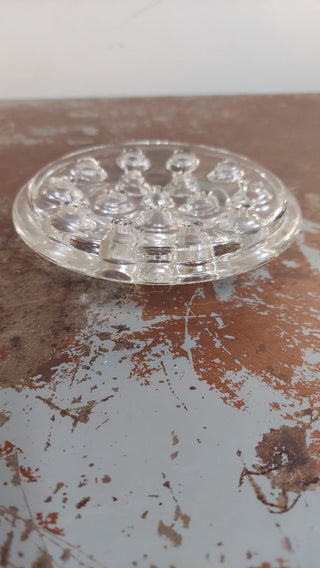 16 hole Crystal Clear Glass Flower Frog