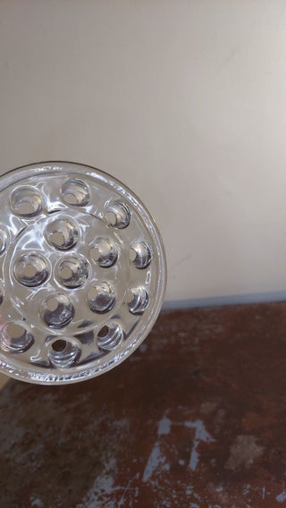 16 hole Crystal Clear Glass Flower Frog