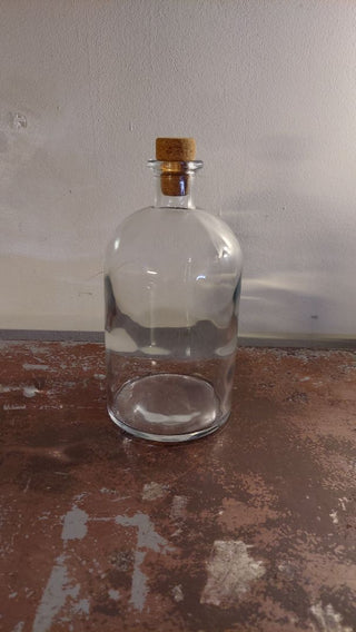 Large Clear Solution Apothecary medical pharmaceutical glass bottle with cork top