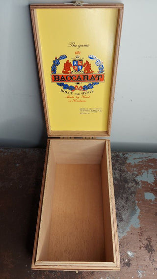 Baccarat "The Game" empty cigar box by Churchill cigars, tobacciana collectable storage