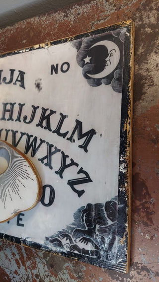 a.) Custom Artisan Made Rustic Wood Ouija Spirit Board with Magnetic Planchette - table top or wall mount art (AS-IS)