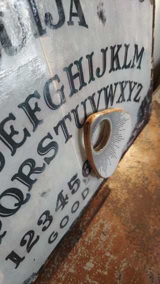 a.) Custom Artisan Made Rustic Wood Ouija Spirit Board with Magnetic Planchette - table top or wall mount art (AS-IS)