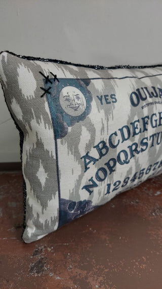 12" Ouija Board decorative accent pillow - Locally Made with Cotton & Boucle