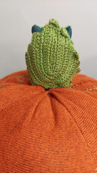 b.) 9.5" farmhouse cottage orange pumpkin decorative accent pillow - locally made