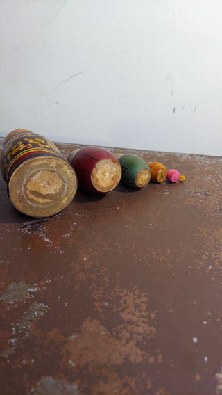 Early Russian Matryoshka (nesting) hand painted stacking doll comprising 6 inter-fitting dolls - As-Is (T&M)
