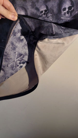 Skulls and stitches, with velvet back throw pillow cover with zipper