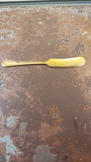 Butter knife - Gold Electroplate, Scrolls & Dots by DS As-Is