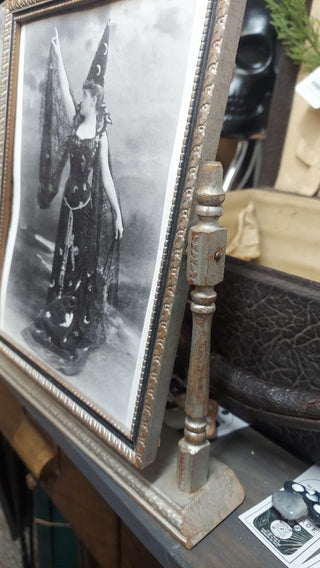 Art Deco Table Top Tilt Frame with Perfect Pantina- rustic wear, no glass As-Is