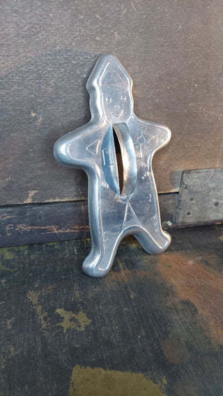 1950s Ginger Bread Man (cowboy, officer, mailman) aluminum cookie cutter (As-Is)