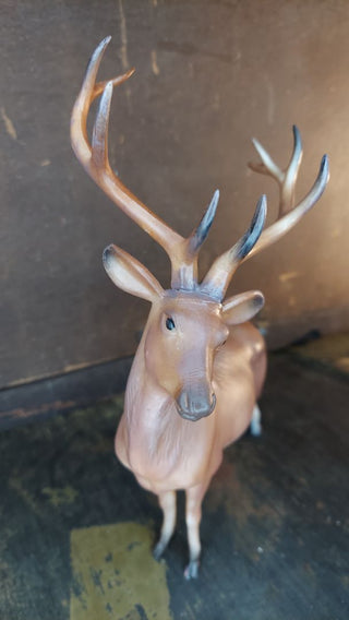 1964-1973 Breyer style 10 pt buck plastic realistic deer made in Hong Kong, figurines toys