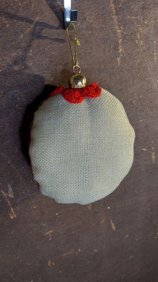 Vintage Suzani embroidered fabric and linens Christmas ornament