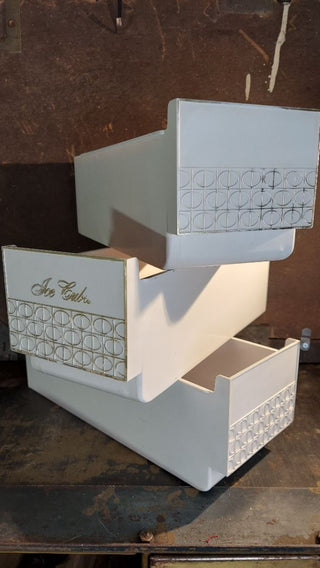 White - Beautiful Midcentury Designed Ice Cube Drawer Bin - perfect storage