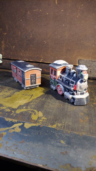 (2pc) Heritage Heartland Valley Village Hand Painted Porcelain Train Set - Dickens Keepsake