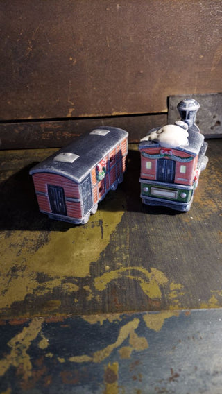 (2pc) Heritage Heartland Valley Village Hand Painted Porcelain Train Set - Dickens Keepsake