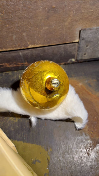 Midcentury Gold Mica Glitter Mercury Glass Christmas Ornament by Shiny Brite