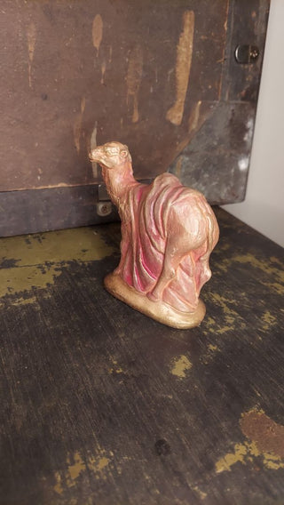 Midcentury Chalkware Standing Camel - Christmas Nativity Creche figurine. 3-1/2" Home Decor Holiday Stable Scene