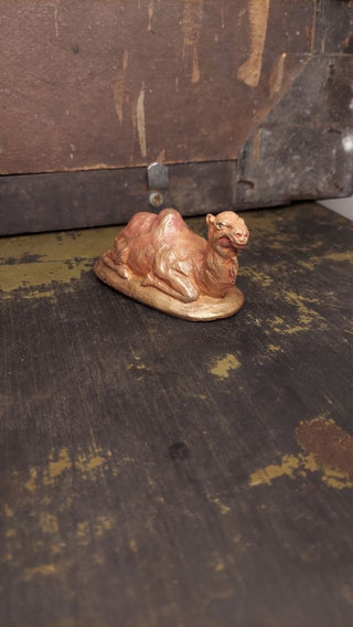Midcentury Chalkware Laying Down Camel - Christmas Nativity Creche figurine. 3-1/2" Home Decor Holiday Stable Scene