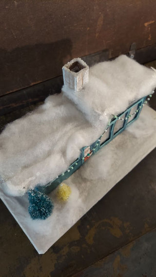 Santas Midcentury Christmas Ranch putz house - Christmas Village (As-Is)