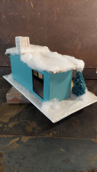 Santas Midcentury Christmas Ranch putz house - Christmas Village (As-Is)