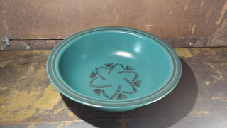 Solstice Green - Large Stoneware Serving Bowl by Pfaltzgraff USA - art pottery