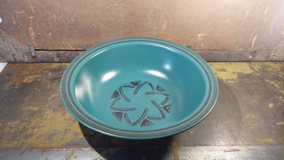 Solstice Green - Large Stoneware Serving Bowl by Pfaltzgraff USA - art pottery