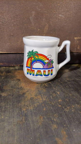 1970s MAUI - Hawaii coffee tea handled mug - Taiwan, gorgeous souvenir mug