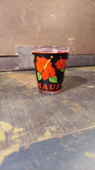 Maui Hawaii hibiscus vintage UNION co shot glass