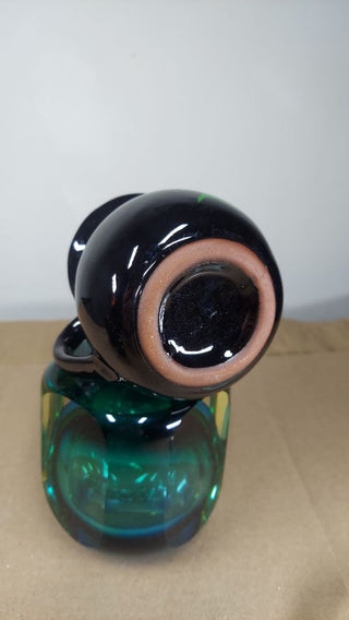 A. Hand painted Lilies - Folk Art Artisan Mexican Redware Mug