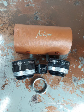 Kaligar Camera Lens 4pc Set series V : Wide Angle, viewfinder, adapter & Telephoto Made in Japan (As-Is)