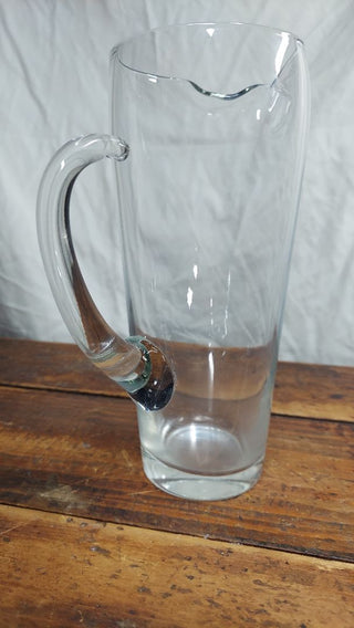 Midcentury blown glass martini mixed drink lipped pitcher (as is)