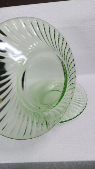 Depression Glass - 1928-30 Spiral Green Side Fruit Dish Plate by Anchor Hocking (As-Is)