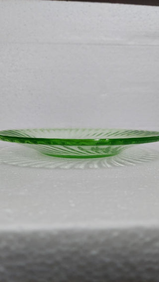 Depression Glass - 1928-30 Spiral Green Side Fruit Dish Plate by Anchor Hocking (As-Is)