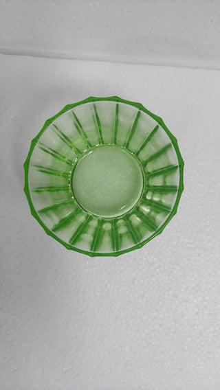 Rare - Uranium glass, 1937-38 - Fortune, Green Footed Berry Sorbet Bowl by Anchor Hocking (As-Is)