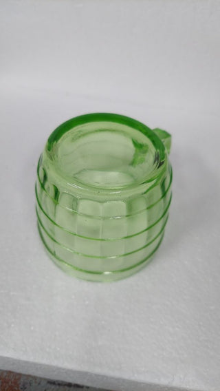 Uranium Glass - 1929-33  MUG, Block Optic Green by Hazel-Atlas (As-Is)