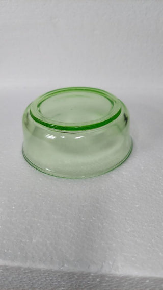 Uranium Glass - Green Fruit Dessert Bowl by Hazel-Atlas(As-Is)