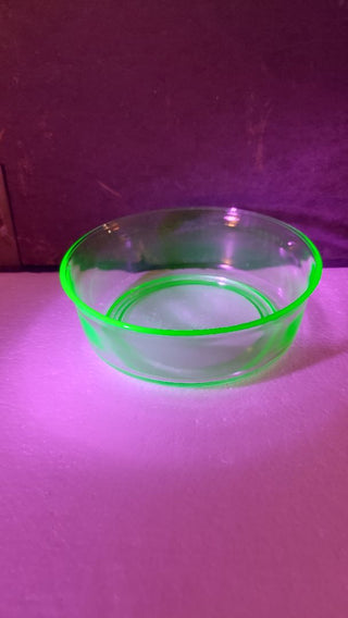 Uranium Glass - Green Cereal Bowl by Hazel-Atlas(As-Is)
