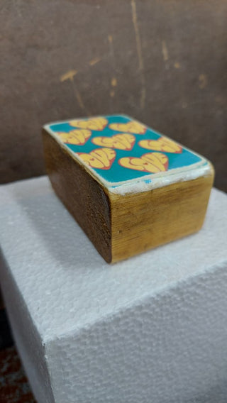 Mod Love Hearts - Custom Artisan Crafted Art On Wood - Table Wall Art