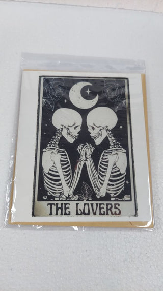 The Lovers Tarot - Valentine's Day Blank Greeting Card - Custom Made Rustic Cut With 5x4 Envelope